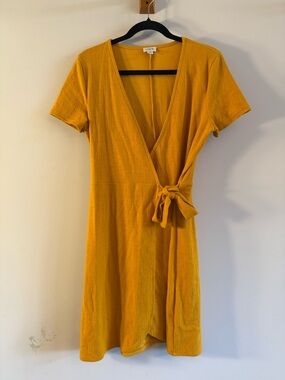 J. Crew Golden Yellow Wrap Mini Dress